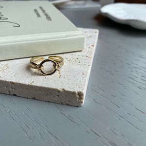 18K Gold Plated Circle Tag Ring